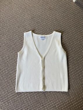 SNDYS Cream Knit Button-Front Tank